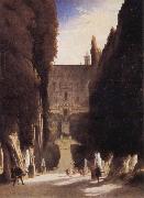 Karl Blechen The Gardens of the Villa d-Este oil